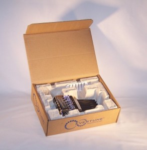 Custom molded pulp tray in custom printed mailer box
